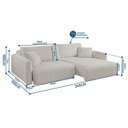 Ver imagem 4 de Sofá Retrátil e Reclinável 246cm com Almofadas Decorativas Eros Yescasa Bege Claro