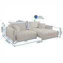 Ver imagem 4 de Sofá Retrátil e Reclinável 246cm com Almofadas Decorativas Eros Yescasa Bege Claro