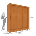 Ver imagem 6 de Guarda Roupa Casal com pés 3 Portas 4 Gavetas Taifa 190cm Espresso Móveis