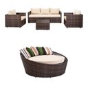 Ver imagem 1 de Conjunto de Sofás 5 Lugares + Chaise Redonda de 1,60 Cm em Alumínio e Fibra Sintética Área Externa J