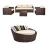 Conjunto de Sofás 5 Lugares + Chaise Redonda de 1,60 Cm em Alumínio e Fibra Sintética Área Externa J - 1