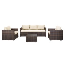 Conjunto de Sofás 5 Lugares + Chaise Redonda de 1,60 Cm em Alumínio e Fibra Sintética Área Externa J - 2