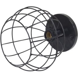 3 Lustre Teto Plafon + 3 Lâmpada Led St64 Industrial Aramado Globo Retrô Luminária Vintage - Preto - 3