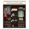 Guarda Roupa Casal 3 Portas 4 Gavetas com 8 Pés Taifa Espresso Móveis - 15