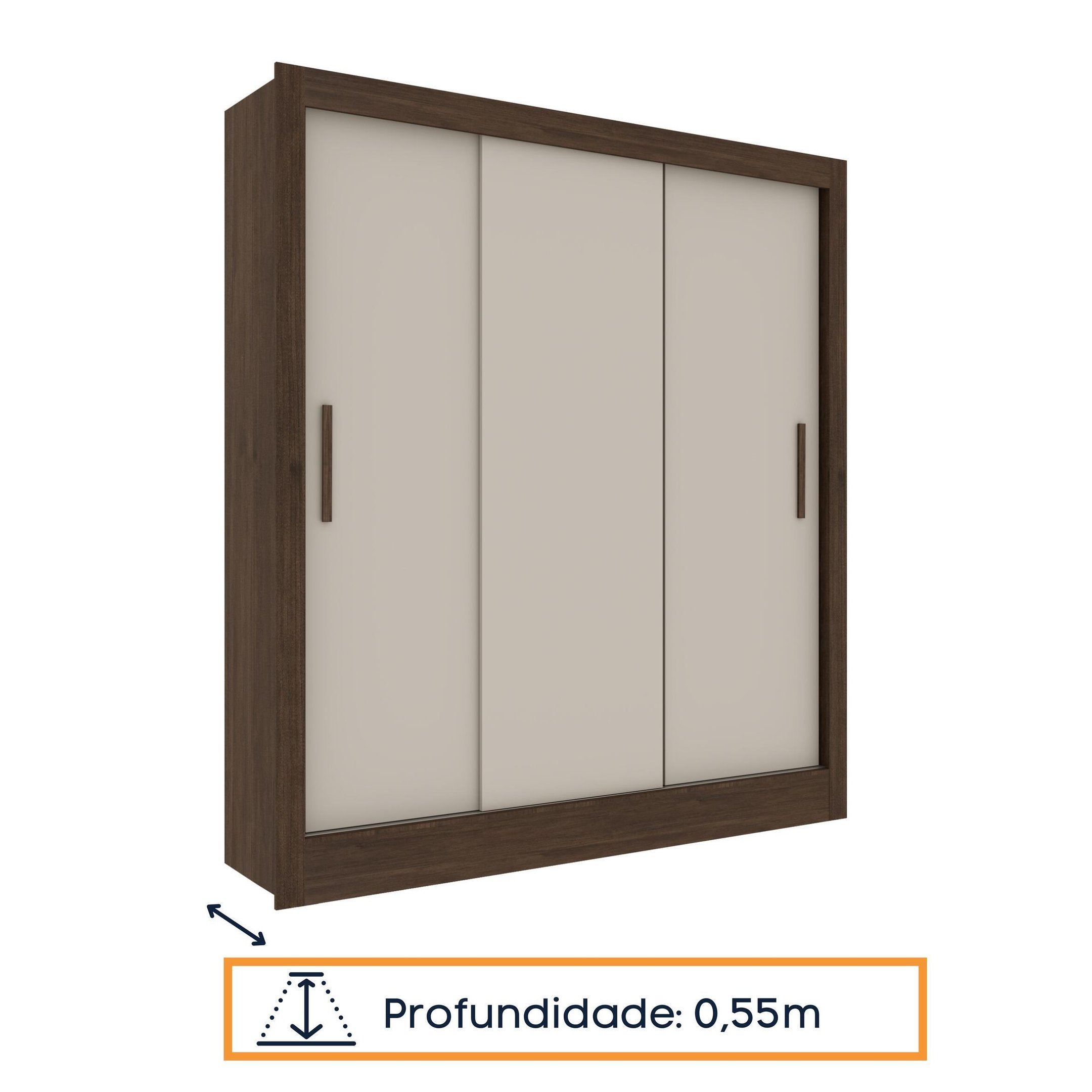 Guarda Roupa Casal 3 Portas 4 Gavetas com 8 Pés Taifa Espresso Móveis - 8