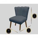 Ver imagem 2 de Cadeira Pétala Flor para Sala de Estar Penteadeira Salão Suede Azul Turquesa