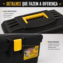 Ver imagem 4 de Kit 2 Caixa de Ferramentas Black Multiuso Maleta Bandeja Removivel Grande Pesca Eletricista Artesana