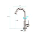 Ver imagem 2 de Torneira de Aço Inox Convencional para Banheiro Cozinha 22cm