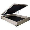 Ver imagem 1 de Cama Box Baú Casal Suede Bege com Pistão a Gás