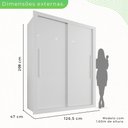 Ver imagem 4 de Guarda Roupa Solteiro 2 Portas 2 Gavetas Costa Rica 