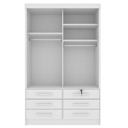 Guarda Roupa Solteiro com Espelho 2 Portas 6 Gavetas 133cm Chicago   - 13