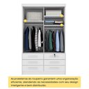 Ver imagem 4 de Guarda Roupa Solteiro com Espelho 2 Portas 6 Gavetas 133cm Chicago