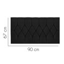 Ver imagem 2 de Painel Estofada Istambul Botão Capitonê 90cm Solteiro para Cama Box Quarto Suede Preto - Ahazzo Móve