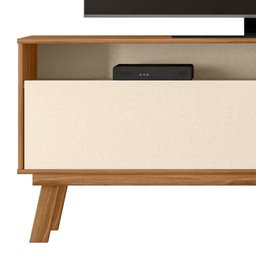 Rack Bancada Olinda 160cm para Tv até 65” - Mobler:amêndoa/pérola Metalizado - 3