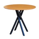 Ver imagem 1 de Mesa de Madeira Redonda 90cm Pés Pretos e Tampo Freijó - June