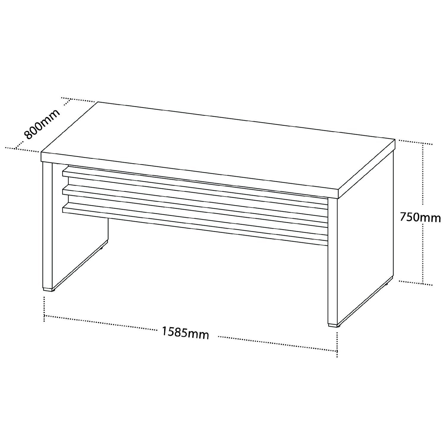 Mesa Elegante para Escritório Executivo 1,6m Tamburato - 4