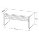 Ver imagem 4 de Mesa Elegante para Escritório Executivo Tamburato 158,5cm Carvalho e Branco Marrom Artany