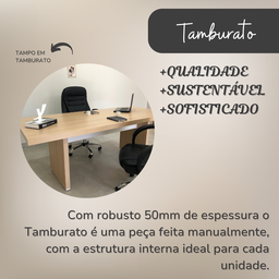 Mesa para Escritório e Reunião 2 Metros em Tamburato Executiva - 16
