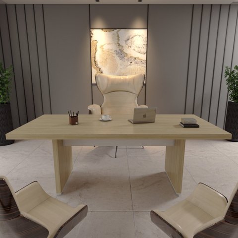 Mesa para Escritório e Reunião 2 Metros em Tamburato Executiva