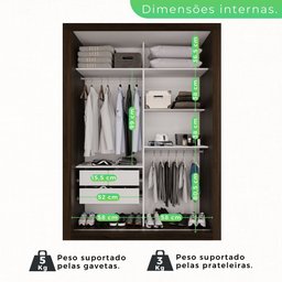 Guarda Roupa Solteiro 2 Portas 2 Gavetas Costa Rica  - 3