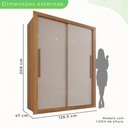 Ver imagem 5 de Guarda-Roupa Solteiro 2 Portas 2 Gavetas Costa Rica Cinamomo/Off White