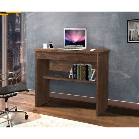 Mesinha Vitória Escrivaninha Home Office 1 Prateleira / 1 Gaveta Canela