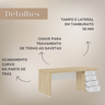  Mesa para Escritório Robusta e Funcional 4 Gavetas Lado Direito Tamburato - 17