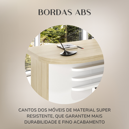  Mesa para Escritório Robusta e Funcional 4 Gavetas Lado Direito Tamburato - 16