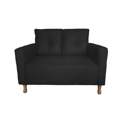 Sofá Davi 2 Lugares Suede Preto - Dominic Decor