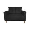 Ver imagem 1 de Sofá Davi 2 Lugares Suede Preto - Dominic Decor