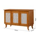 Ver imagem 3 de Kit Cristaleira com Buffet 3 Portas em Madeira Maciça Acabamento Premium Castanho
