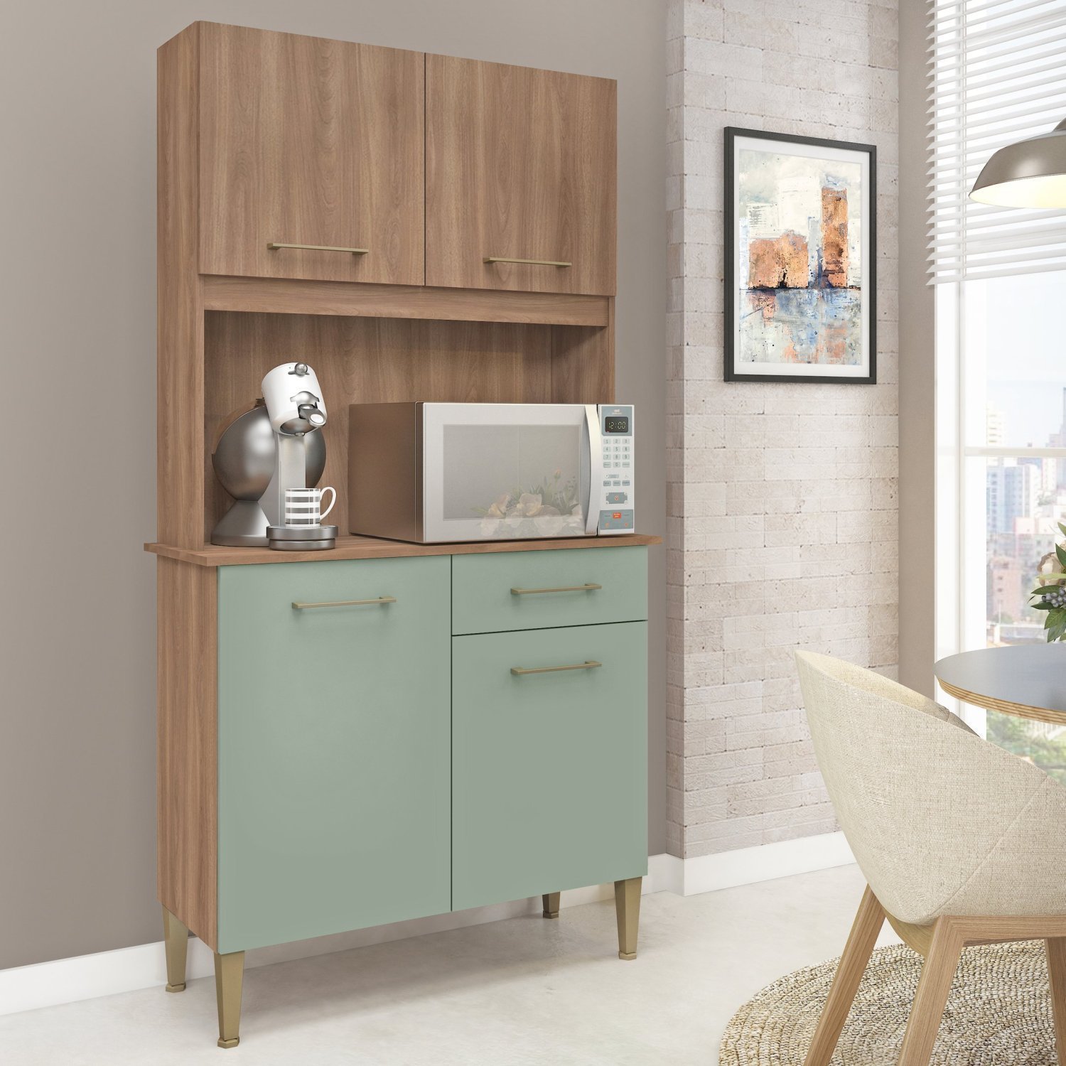 Cozinha Compacta 90cm 4 Portas 1 Gaveta Isabella Fellicci - 1