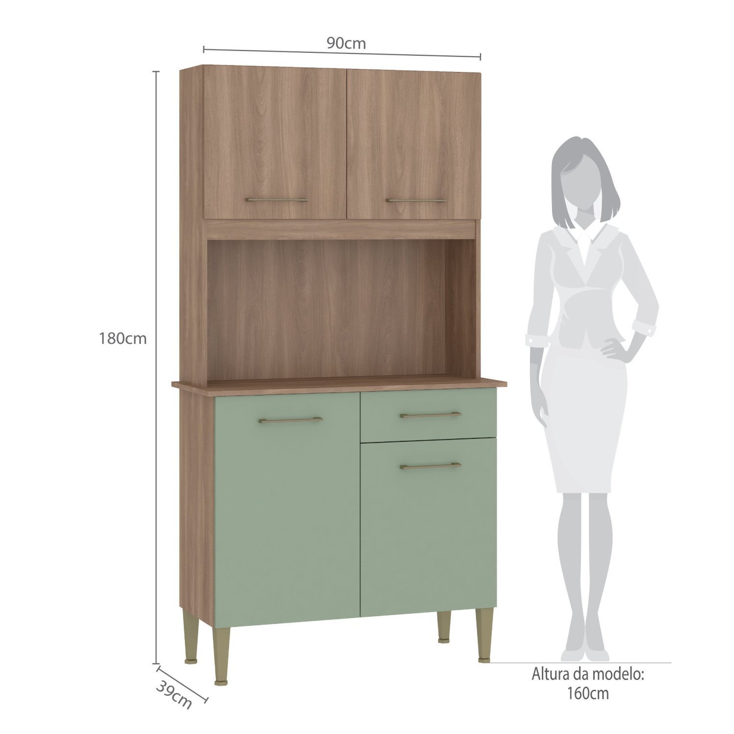 Cozinha Compacta 90cm 4 Portas 1 Gaveta Isabella Fellicci - 4