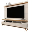 Ver imagem 2 de Rack com Painel para TV até 72 Polegadas MDF 180cmx195cm Pés em Madeira Maciça Vivare Bege Off White/Nature