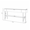 Ver imagem 3 de Aparador Vivaz 160cm Off White com Pés Dourados em Ferro Mdf para Sala Moderna - Off-white/carvalho