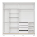 Ver imagem 4 de Guarda-Roupa Casal Elise 2 Portas de Correr 4 Gavetas com Pés 100 MDF Pm Home