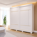 Ver imagem 1 de Guarda-Roupa Casal Elise 2 Portas de Correr 4 Gavetas com Pés 100 MDF Pm Home