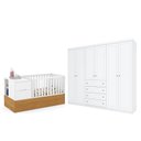 Ver imagem 1 de Berço Americano Multifuncional Formare Branco Freijó - Matic e Guarda Roupa Casal Americano 6 Portas
