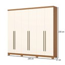 Ver imagem 4 de Guarda-roupa Casal New Jade 6 Portas 3 Gavetas Cinamomo/off White - Henn