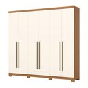 Ver imagem 2 de Guarda-roupa Casal New Jade 6 Portas 3 Gavetas Cinamomo/off White - Henn
