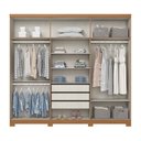 Ver imagem 3 de Guarda-roupa Casal New Jade 6 Portas 3 Gavetas Cinamomo/off White - Henn
