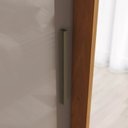 Ver imagem 5 de Guarda-Roupa Solteiro 2 Portas Deslizantes 2 Gavetas com Espelho Lucca Marrom/Cinamomo/Off White/Avelã