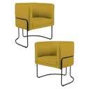 Ver imagem 1 de Kit 2 Poltronas Base Aço Betina B-279 Veludo Mostarda