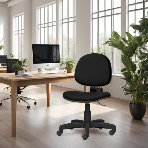 Cadeira de Escritório Ergonômica Executiva sem Braço Courvin Preto Home Office
