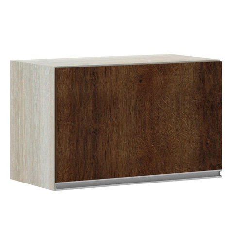Armário Basculante 60cm 1 Porta Lis Legno Crema C/Nogueira
