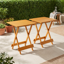 Ver imagem 1 de Kit 2 Mesas Dobráveis 70x70cm em MDF Mel Amarelo