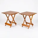 Ver imagem 2 de Kit 2 Mesas Dobráveis 70x70cm em MDF Mel Amarelo