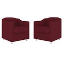 Ver imagem 2 de Kit 2 Poltrona Decorativa para Sala, Escritorio, Recepção Tila Suede Vinho
