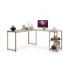 Mesa em L com Prateleira Office em Mdf Estilo Insdustrial Klm Store - 1