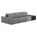Ver imagem 1 de Sofá Ilha 3 Lugares Living 402cm Modulado para Sala Lary Linho Grafite/pu Pto K01 - D'Rossi